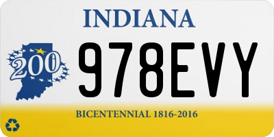 IN license plate 978EVY