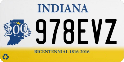 IN license plate 978EVZ