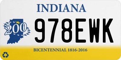 IN license plate 978EWK