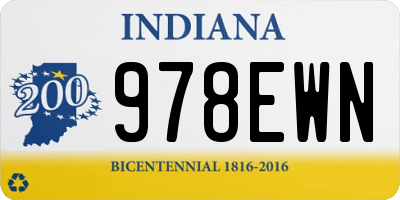 IN license plate 978EWN
