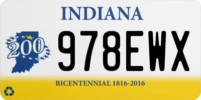 IN license plate 978EWX