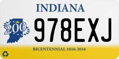 IN license plate 978EXJ