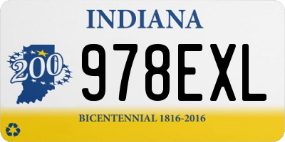 IN license plate 978EXL