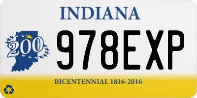 IN license plate 978EXP