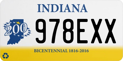 IN license plate 978EXX