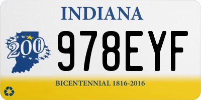 IN license plate 978EYF