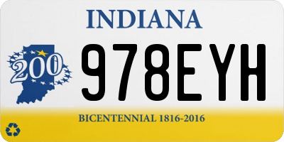 IN license plate 978EYH