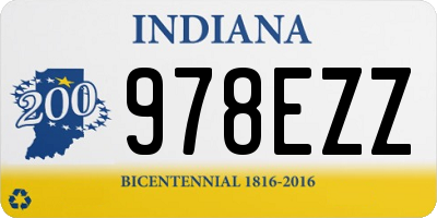 IN license plate 978EZZ