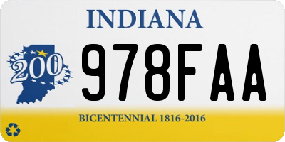 IN license plate 978FAA