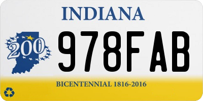 IN license plate 978FAB