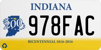 IN license plate 978FAC