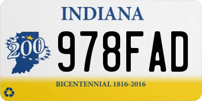IN license plate 978FAD