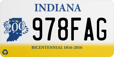 IN license plate 978FAG