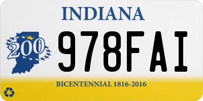IN license plate 978FAI