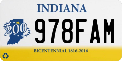 IN license plate 978FAM