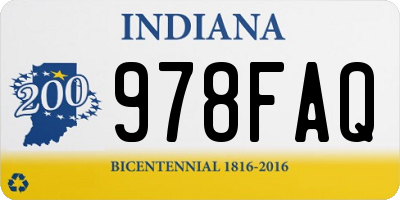 IN license plate 978FAQ