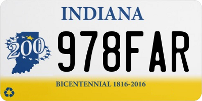 IN license plate 978FAR
