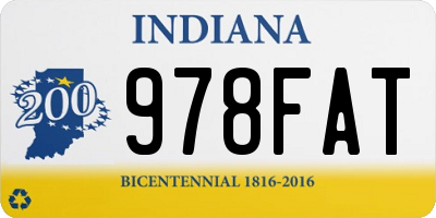 IN license plate 978FAT