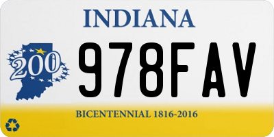 IN license plate 978FAV