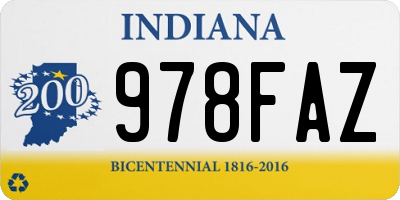 IN license plate 978FAZ