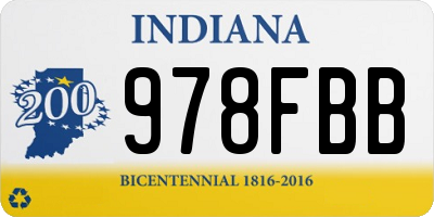 IN license plate 978FBB
