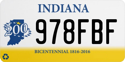 IN license plate 978FBF