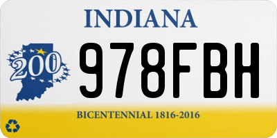 IN license plate 978FBH