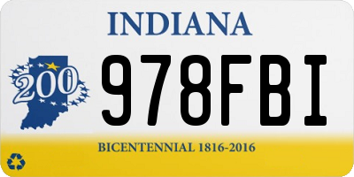IN license plate 978FBI