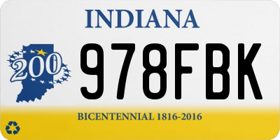 IN license plate 978FBK
