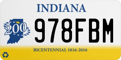 IN license plate 978FBM