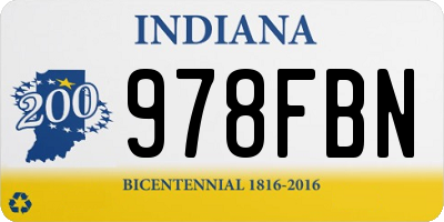 IN license plate 978FBN