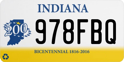 IN license plate 978FBQ
