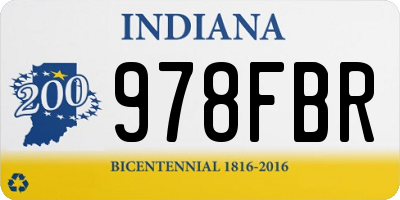 IN license plate 978FBR