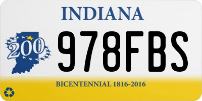 IN license plate 978FBS