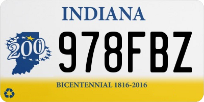IN license plate 978FBZ