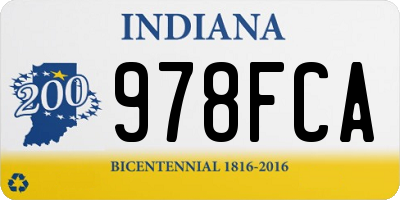 IN license plate 978FCA