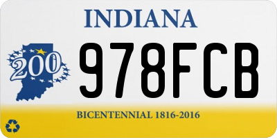 IN license plate 978FCB