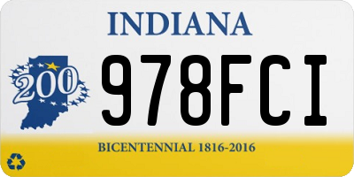 IN license plate 978FCI