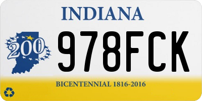 IN license plate 978FCK