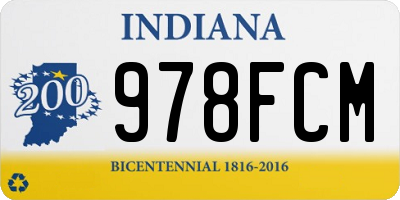 IN license plate 978FCM
