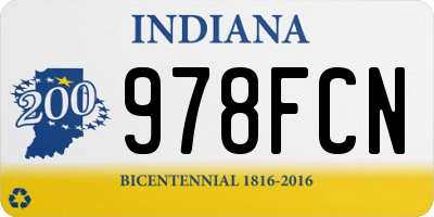 IN license plate 978FCN
