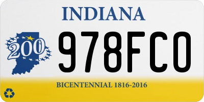 IN license plate 978FCO