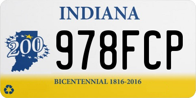 IN license plate 978FCP