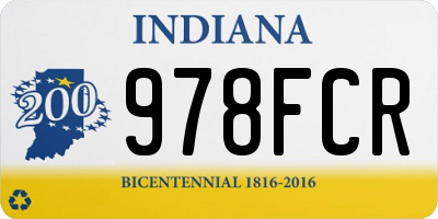 IN license plate 978FCR