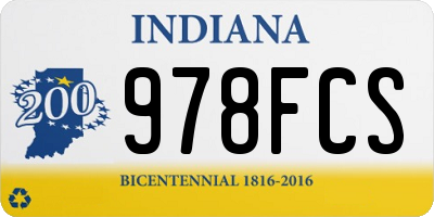 IN license plate 978FCS