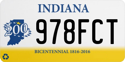 IN license plate 978FCT