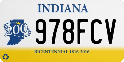 IN license plate 978FCV