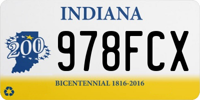 IN license plate 978FCX