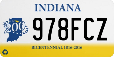 IN license plate 978FCZ