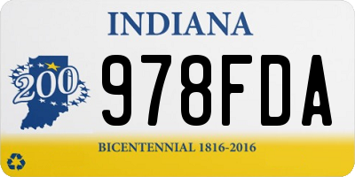 IN license plate 978FDA